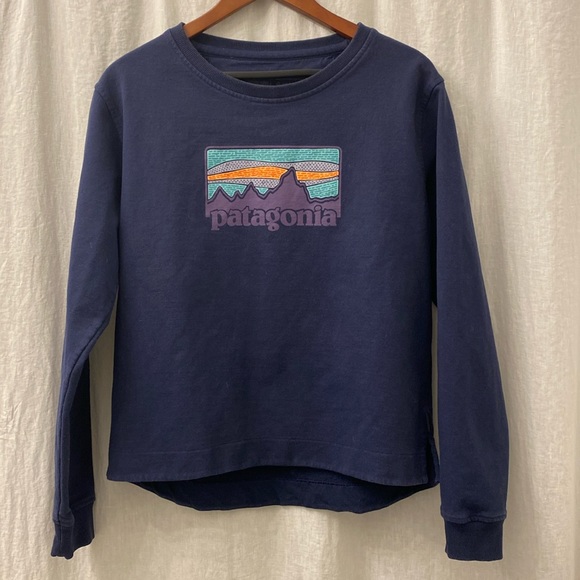 Patagonia Tops - Patagonia Solar Rays '73 Uprisal Crew Sweatshirt Navy Blue Women's Size L